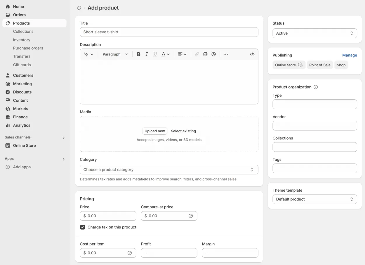 add products