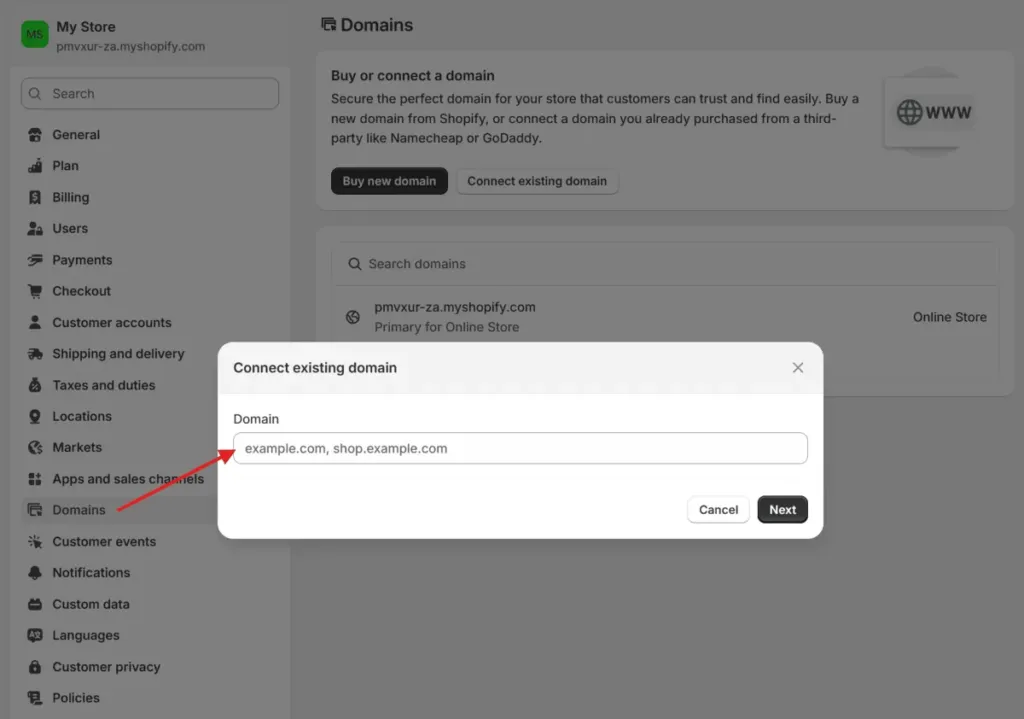 connect a domain